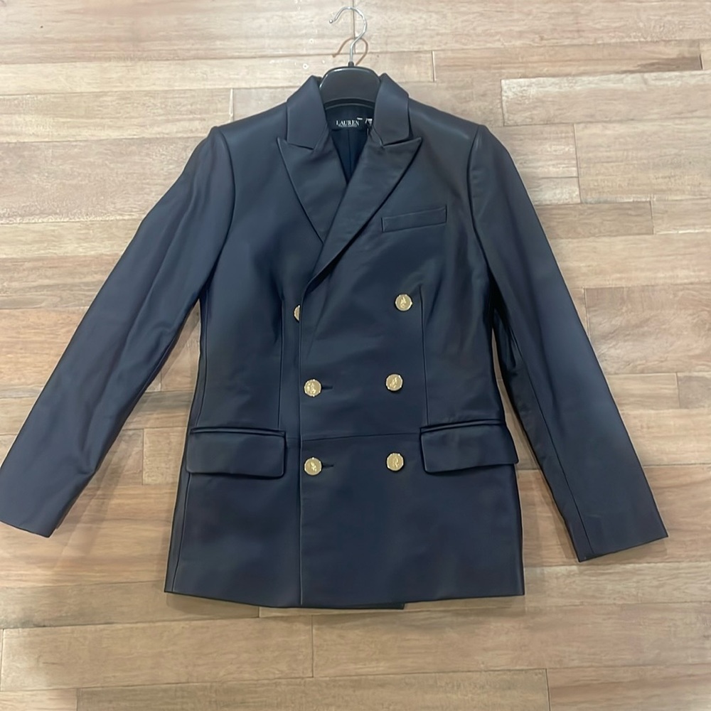 Blue Lauren Ralph leather jacket